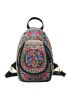 Women's Embroidery Backpack, Multi-Function Single Strap Chest Bag