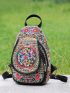 Women's Embroidery Backpack, Multi-Function Single Strap Chest Bag