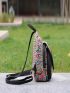 Women's Embroidery Backpack, Multi-Function Single Strap Chest Bag