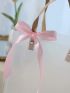 1pc Ribbon Decor Clear Gift Bag, Large Portable Flower Wrapping Bag For Party