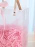 1pc Ribbon Decor Clear Gift Bag, Large Portable Flower Wrapping Bag For Party