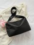 PU Hobo Bag Solid Color Adjustable Strap