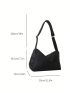 PU Hobo Bag Solid Color Adjustable Strap