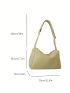 PU Hobo Bag Solid Color Adjustable Strap