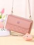 Women's Small Crossbody Wallet, Multi Zipper Metal Decor Shoulder Bag For Phone, Portable Hand Bag