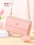 Women's Small Crossbody Wallet, Multi Zipper Metal Decor Shoulder Bag For Phone, Portable Hand Bag