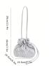 Fashionable Pu Clear Face Solid Color Drawstring Bucket Bag