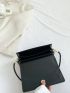 Small Square Bag Black Crocodile Embossed PU