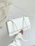 Small Square Bag White Crocodile Embossed PU