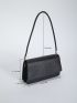 Small Square Bag Black Crocodile Embossed PU