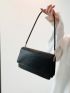 Small Square Bag Black Crocodile Embossed PU