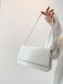 Small Square Bag White Crocodile Embossed PU