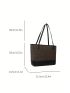 Elegant Shoulder Tote Bag Geometric Pattern High-capacity PU