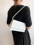 Small Square Bag White Crocodile Embossed PU