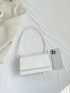 Small Square Bag White Crocodile Embossed PU