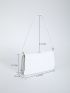 Small Square Bag White Crocodile Embossed PU