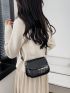 Mini Saddle Bag Black Crocodile Embossed PU