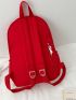 Star Decor Classic Backpack Red Fashionable Adjustable Strap For Daily