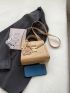 Mini Flap Square Bag Geometric Embossed With Rabbit Bag Charm
