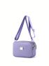 Mini Square Bag Metal Decor Nylon With Zipper