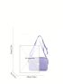 Mini Square Bag Metal Decor Nylon With Zipper