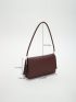 Small Flap Square Bag Crocodile Embossed Minimalist