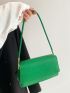 Small Flap Square Bag Crocodile Embossed Minimalist