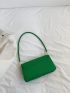 Small Flap Square Bag Crocodile Embossed Minimalist