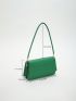 Small Flap Square Bag Crocodile Embossed Minimalist