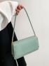 Small Flap Square Bag Crocodile Embossed Minimalist