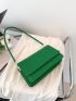 Small Flap Square Bag Crocodile Embossed Minimalist