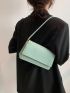 Small Flap Square Bag Crocodile Embossed Minimalist