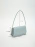 Small Flap Square Bag Crocodile Embossed Minimalist