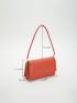 Small Flap Square Bag Crocodile Embossed Minimalist