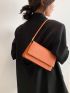 Small Flap Square Bag Crocodile Embossed Minimalist