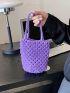 Mini Crochet Bag Hollow Out Purple For Vacation