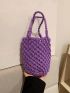 Mini Crochet Bag Hollow Out Purple For Vacation