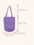 Mini Crochet Bag Hollow Out Purple For Vacation