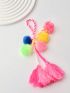 Multi-Color Bag Charm Pom Pom & Tassel Decor For Summer Travel Holiday Beach Bag Ornament