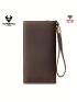 Genuine Leather Long Wallet RFID Blocking Card Organizer Fashion Handbag