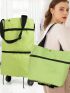 Folding Shopping Cart With Wheels Women's Portable Shopping Vegetables Food Organizer Pouch Handbag