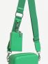 Green Square Bag Minimalist Adjustable Strap With Coin Purse