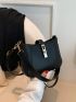 Mini Shoulder Bag Solid Color Twist Lock Fashion Style