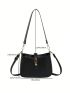 Mini Shoulder Bag Solid Color Twist Lock Fashion Style