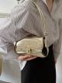 Small Shoulder Bag Solid Color Twist Lock Flap Funky Style