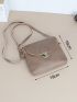 Mini Square Bag Khaki Minimalist Flap For Daily