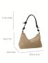 Medium Straw Bag Khaki With Zipper For Vacation