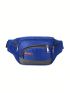 Letter Patch Decor Fanny Pack Casual Zipper Multi-compartment