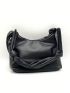 Minimalist Hobo Bag Black Medium PU