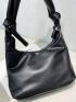 Minimalist Hobo Bag Black Medium PU